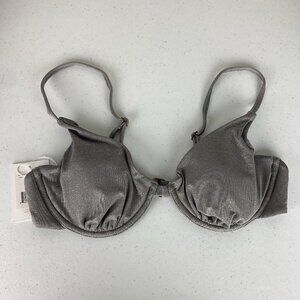 Andie Sicily‎ Top Bikini Silver Grey Womens Medium Underwire